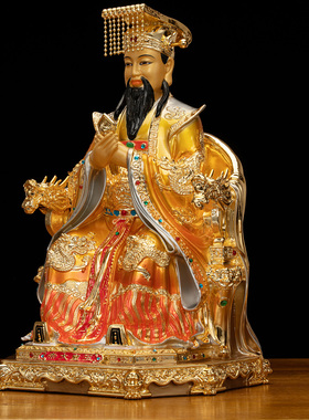 纯铜玉帝王母神像客厅工艺品摆件