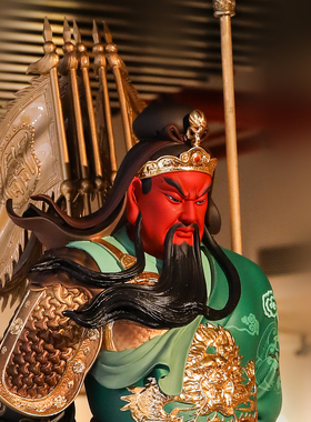 黄铜武财神关二爷神像摆件