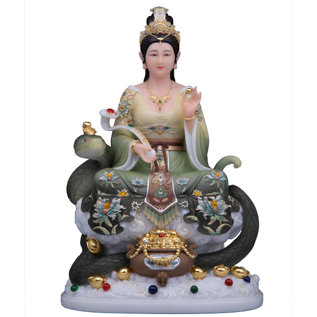 Kangsheng white marble worship ornaments statue of the goddess of the Mang family