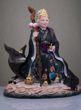 黑妈妈黑老太太神像供奉汉白玉