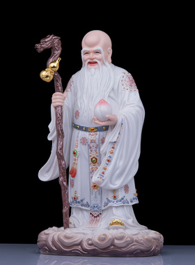 仿瓷树脂寿星公神像客厅工艺摆件