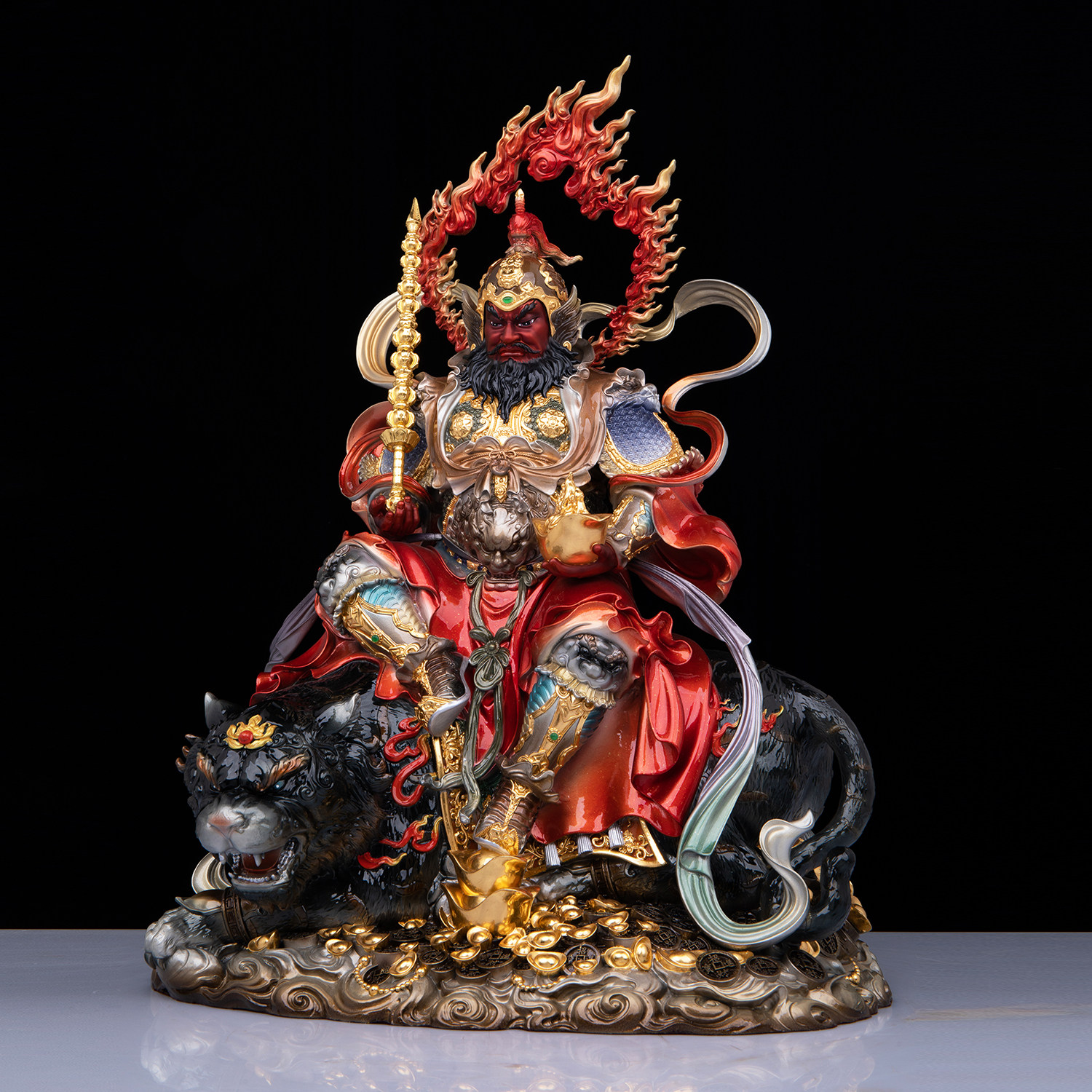 台湾珐琅彩全铜武财神赵公明铜像中路财神玄坛元帅赵爷家用供奉,淘宝优惠券,粉丝福利购,淘宝优惠卷