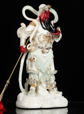 伽蓝汉白玉关公财神供奉韦驮菩萨