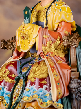 康盛黄铜供奉摆件中式碧霞元君像