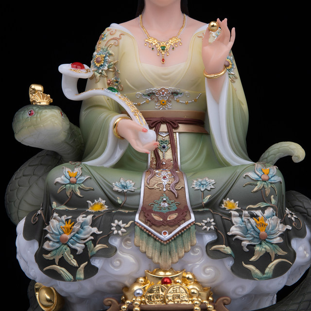 Kangsheng white marble worship ornaments statue of the goddess of the Mang family