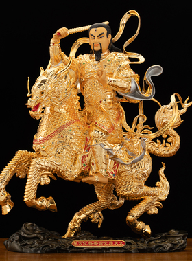 纯铜鎏金雷声普化天尊神像雷祖像