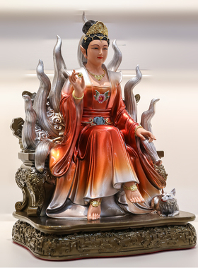 九尾狐神像男女狐仙成对供奉摆件