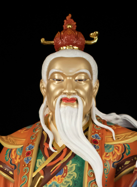 四大天师精工彩绘铜像供奉摆件