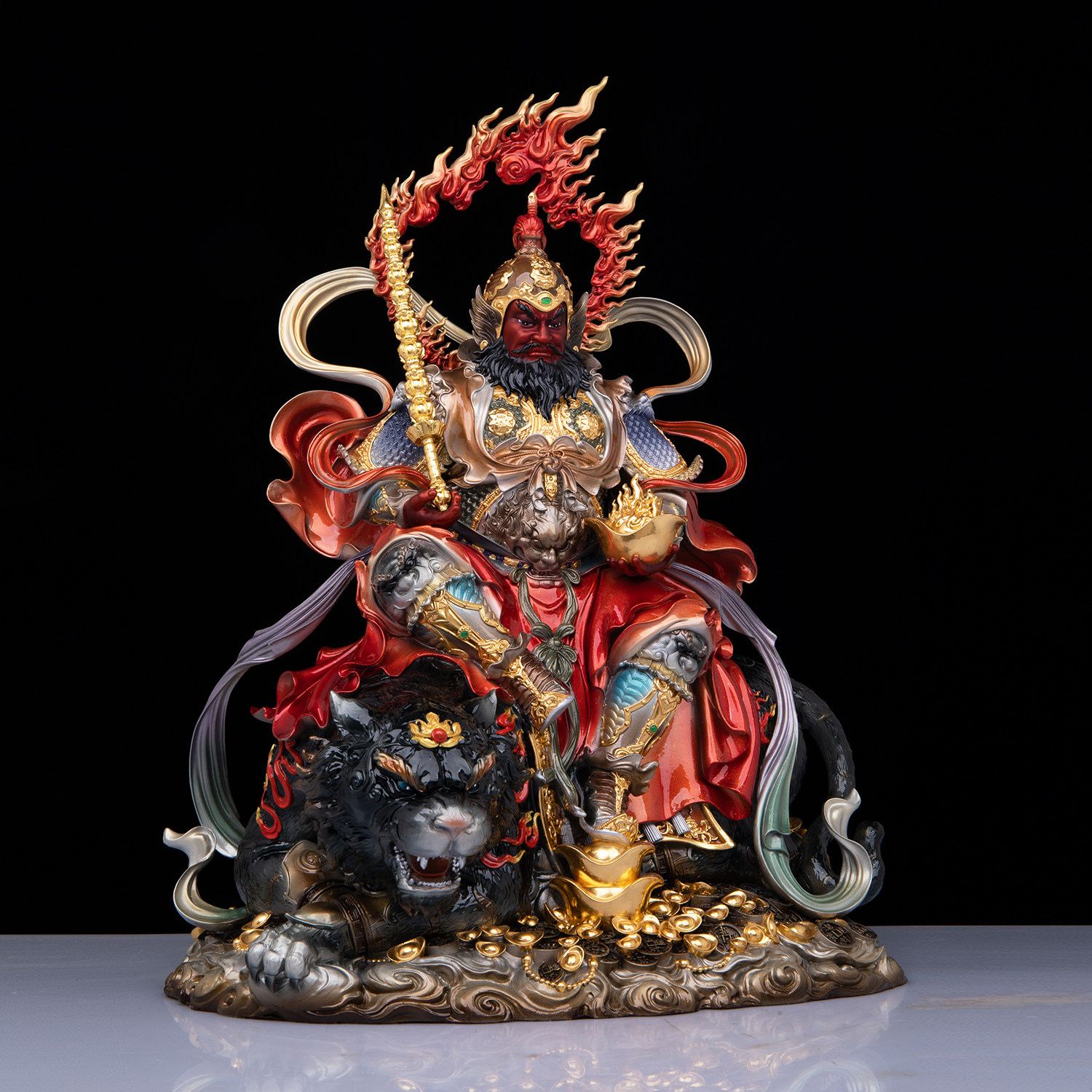 台湾珐琅彩全铜武财神赵公明铜像中路财神玄坛元帅赵爷家用供奉,淘宝优惠券,粉丝福利购,淘宝优惠卷