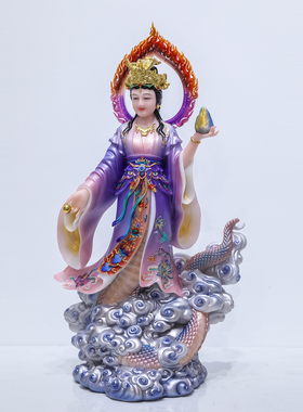 女娲娘娘神像汉白玉彩绘家用供奉