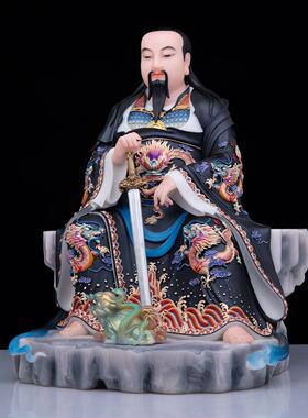 汉白玉玄武大帝客厅家用摆件人物