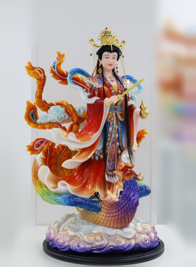 九天玄女娘娘神像汉白玉摆件