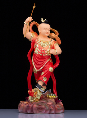 树脂汉白玉三太子红孩儿神像圣婴大王善财童子家用供奉佛像摆件