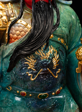 康盛黄铜供奉摆件中式关二爷关羽