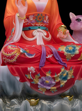 康盛汉白玉供奉摆件中式胡黄常蟒