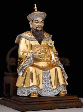 全铜黑老太太神像中式客厅工艺品