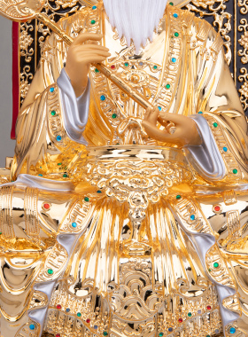 康盛纯铜供奉摆件三清祖师神像