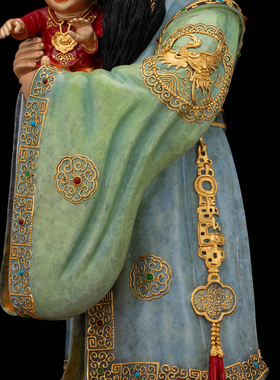 康盛黄铜供奉摆件中式福禄寿神像