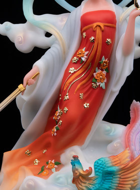 康盛汉白玉供奉摆件中式九天玄女