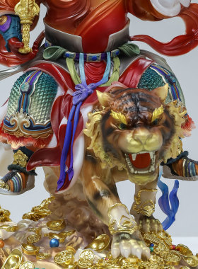 康盛汉白玉供奉摆件中式赵公明像