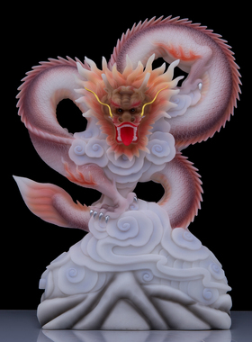 汉白玉生肖龙吉祥龙摆件