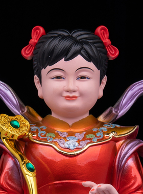 中式树脂金童玉女善财童子摆件