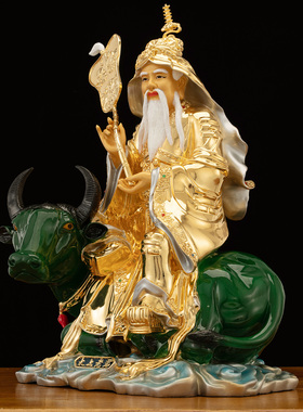 铜骑青牛太上老君像客厅工艺摆件