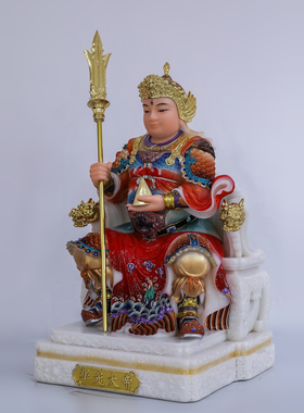 马天君华光大帝神像汉白玉
