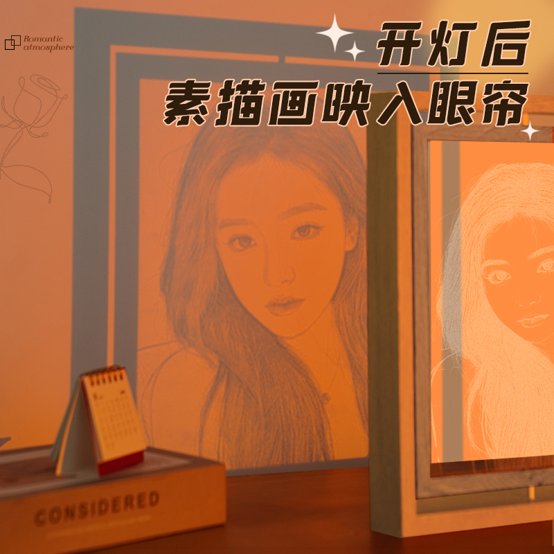 520情人节亚克力雕刻画照片定制生日礼物女生送女朋友的小众女孩