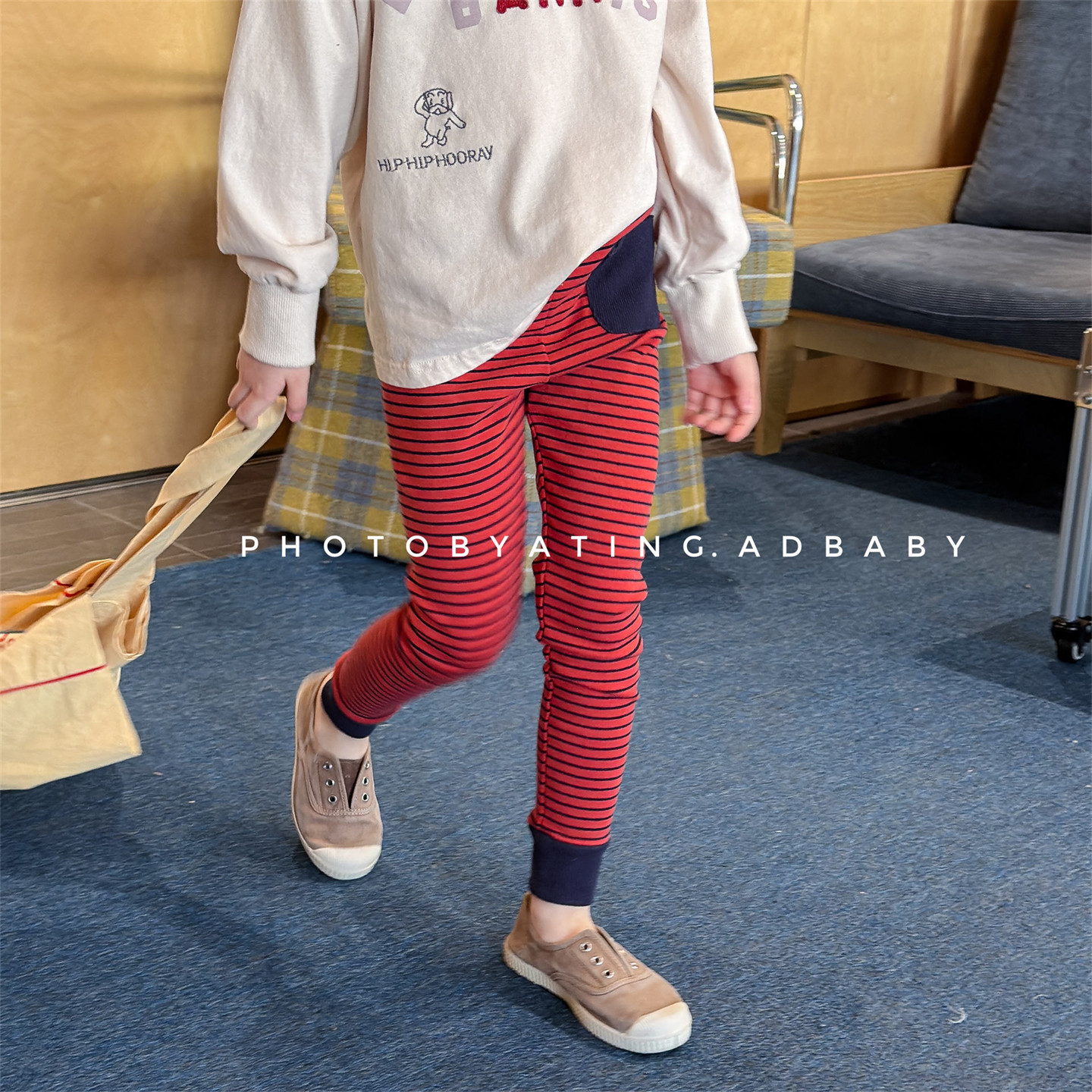 儿童韩版磨毛打底裤长裤春秋新款男女童条纹弹力紧身裤宝宝休闲裤,淘宝优惠券,粉丝福利购,淘宝优惠卷