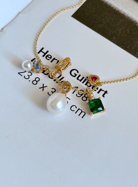 锆石金属女式多坠项链