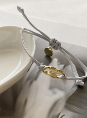 潮流简约通勤手工编织可调节情侣款无线符号手绳