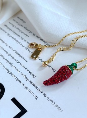 水钻金属十字链满钻项链