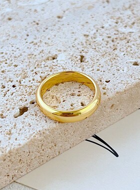 情侣款金属简约素圈戒指
