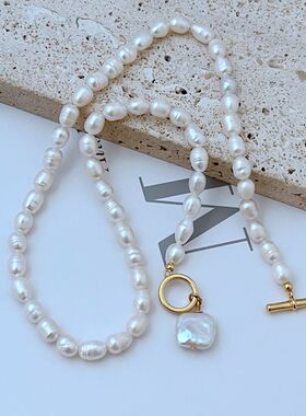 淡水珍珠女式TO扣项链