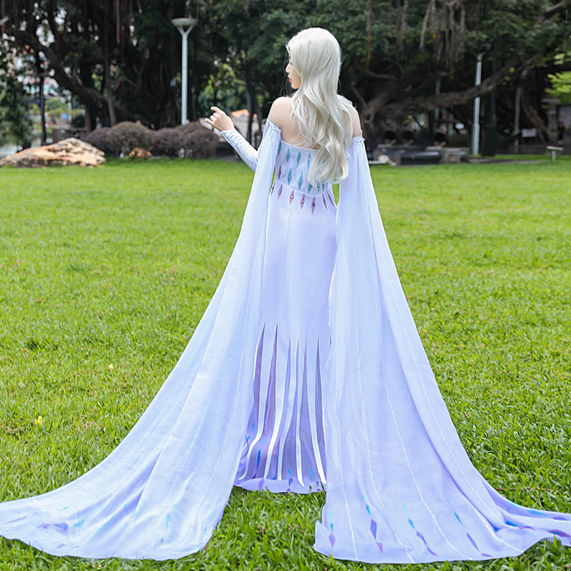现货冰雪奇缘2艾莎cos爱莎白色婚纱礼服裙冰雪公主cosplay女服装 - 图2