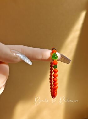 【橙韵翠灵】天然满肉南红手链 亲子手串 叠戴手链