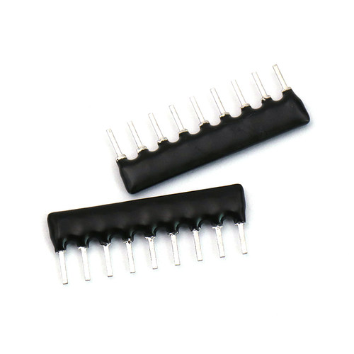 9脚排阻 9P 2.2K 排电阻器 A09-222J 脚距2.54mm (10个) - 图0