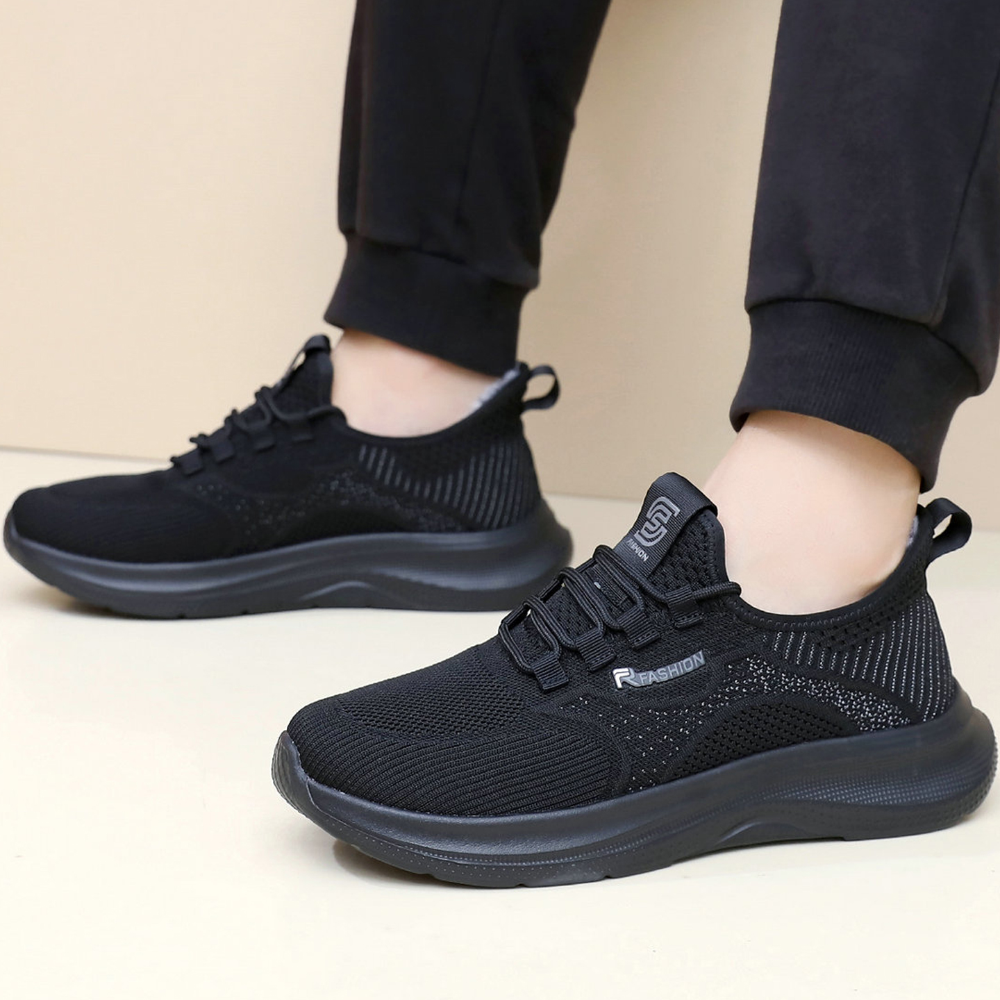 2025新款男士棉鞋冬季老北京加绒保暖鞋运动飞织软面爸爸休闲防寒 - 图2