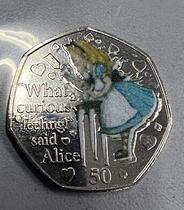British Isle of Man 2021 50 pence Alice in Wonderland Colour commemorative coin