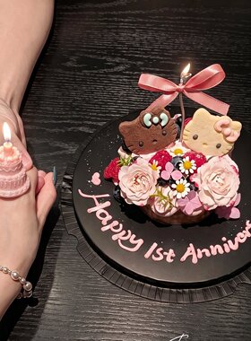 【happy birthday】生日蜡烛戒指蛋糕戒指拍照出片道具首饰摆件女