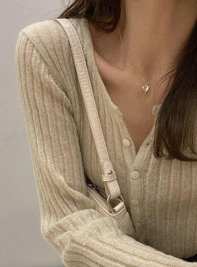 冷淡风爱心吊坠项链简约气质