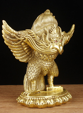 大鹏金翅鸟雷震子摆件工艺品黄铜