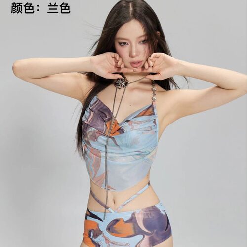 荣浪斯8412新款成人泳衣女分体性感比基尼修身游泳衣 - 图0