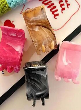 Cute Small Hair Claw Clips for Women Girls New Marble Textur