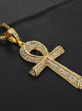 Egyptian Ankh Cross Pendant Necklace Stainless Steel Gothic