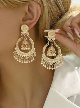 Vintage Bohemian Round Fringe Dangle Earrings For Women Casu