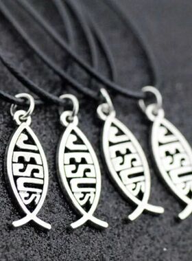 Wholesale 10pcs/lot Fashion Ichthys  Fish Pendants Necklaces