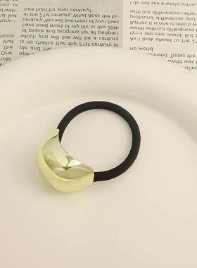 Retro Metal Irregular Gold Color Bow Hair Bands Elastic Hair