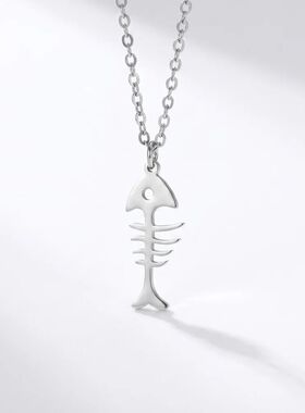 Stainless steel fishbone necklace with niche design, collarb